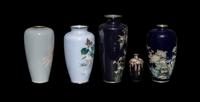 Five Japanese Cloisonné Enamel Vases