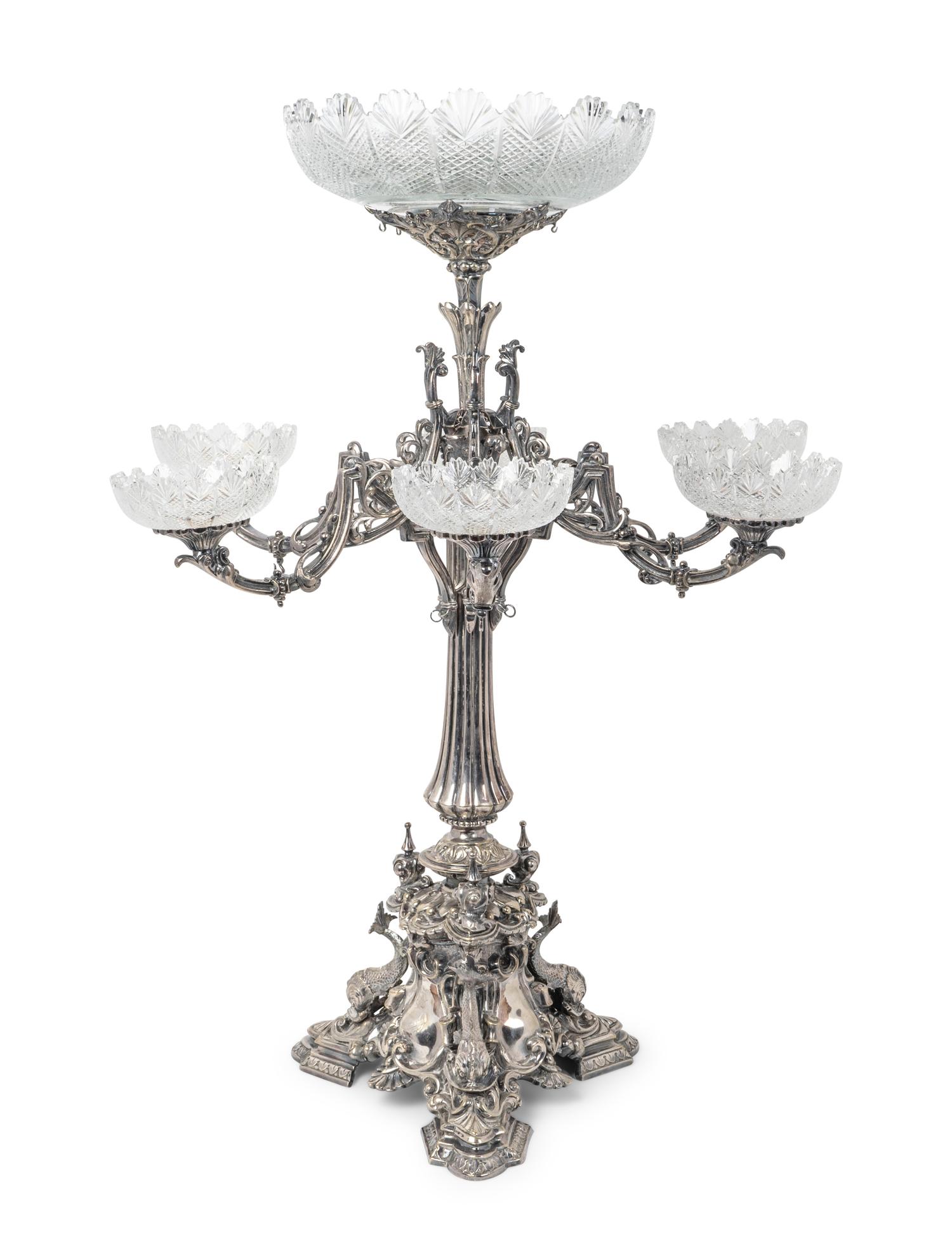 A Victorian Silver Plate Epergne — Circa 1850