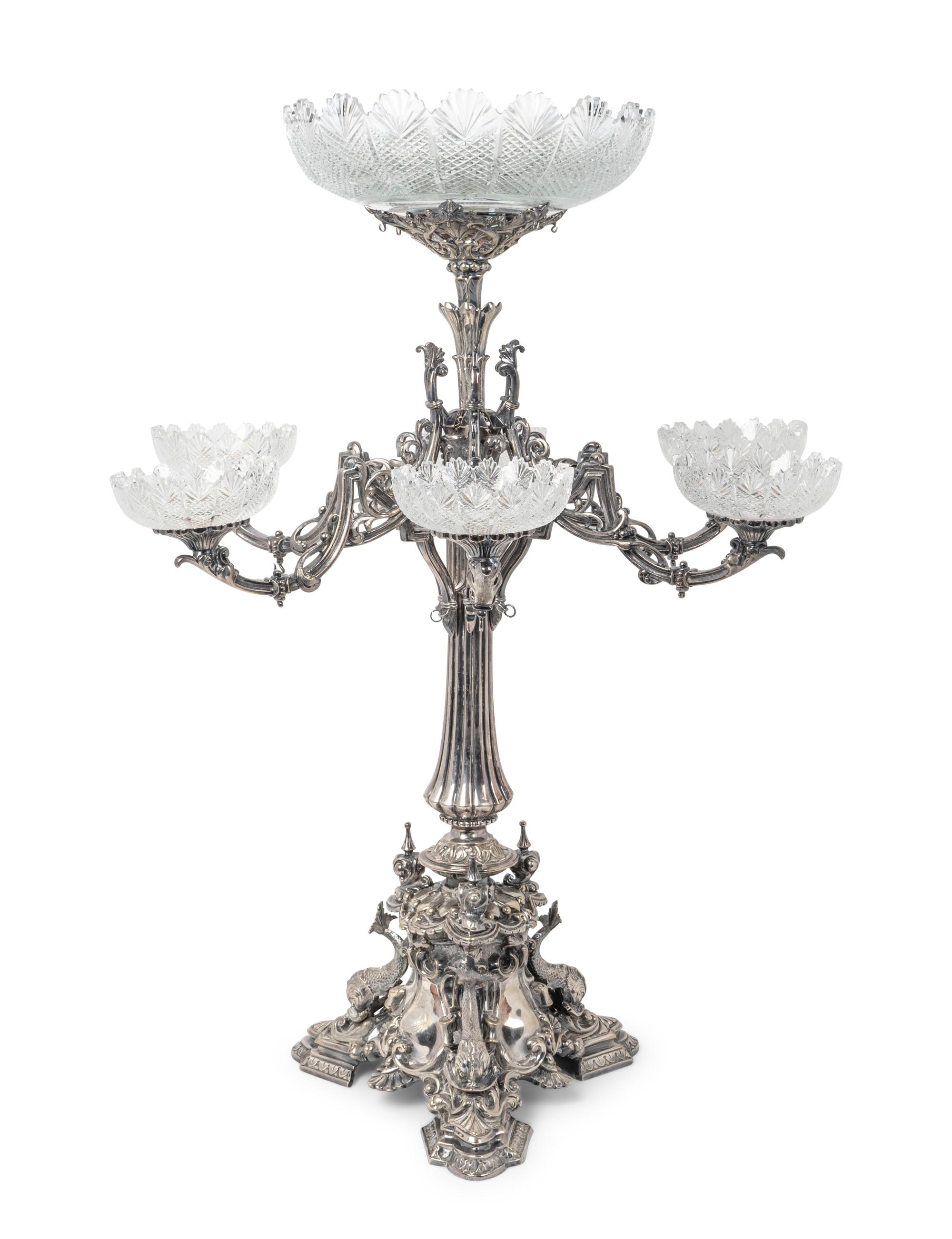 A Victorian Silver Plate Epergne — Circa 1850