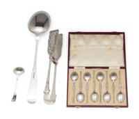A Collection of Irish and English Silver Flatware Articles