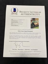 A Group of Two Walter Payton Signed Autograph 1980s Chicago Auto Show Photographs (BAS Beckett Authentication Services Certified),