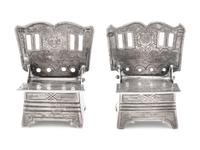 A Pair of Russian Silver Throne Salts