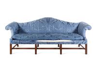 A Kittinger George III Style Fluted Mahogany Camelback Sofa