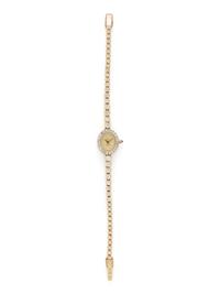 GENEVE, 14K YELLOW GOLD AND DIAMOND WATCH