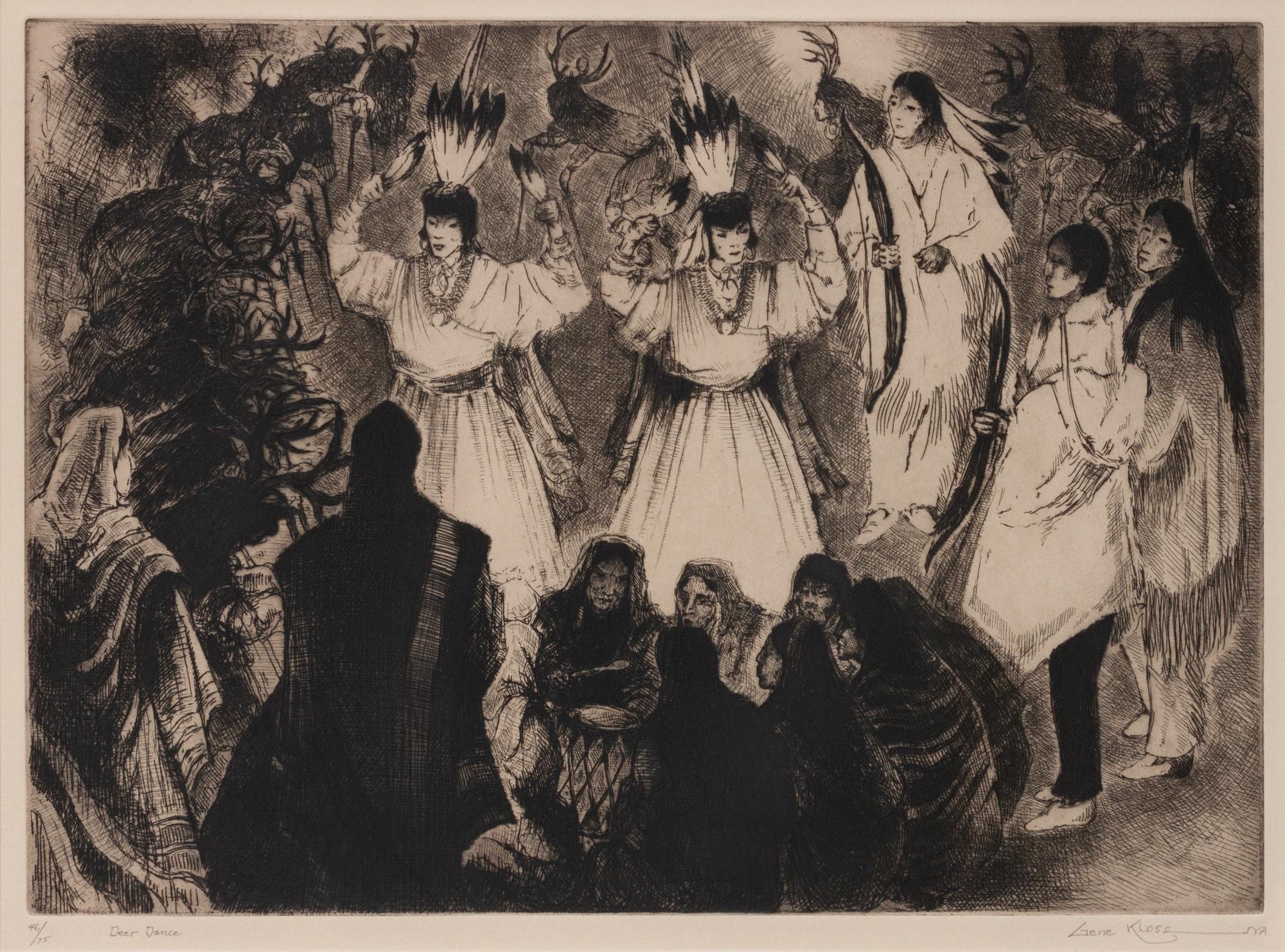 Two Works: Deer Dance, edition 46/75 and Keresan Dancers , edition 11/50