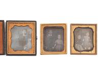 [EARLY PHOTOGRAPHY]. 34 sixth plate and quarter plate daguerreotypes of pairs of brothers & sisters