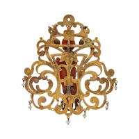 RENAISSANCE, CORAL, SEED PEARL AND POLYCHROME ENAMEL PENDANT