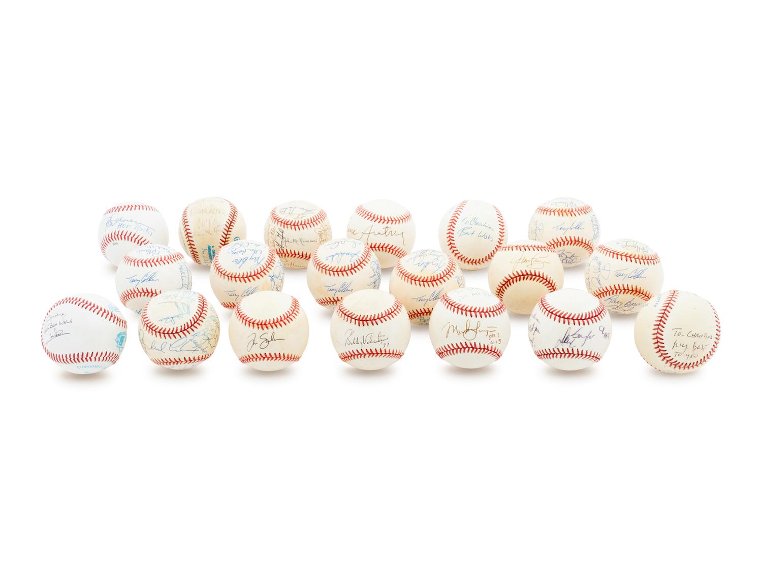 A Group of 19 Los Angeles Angels Signed Baseballs,