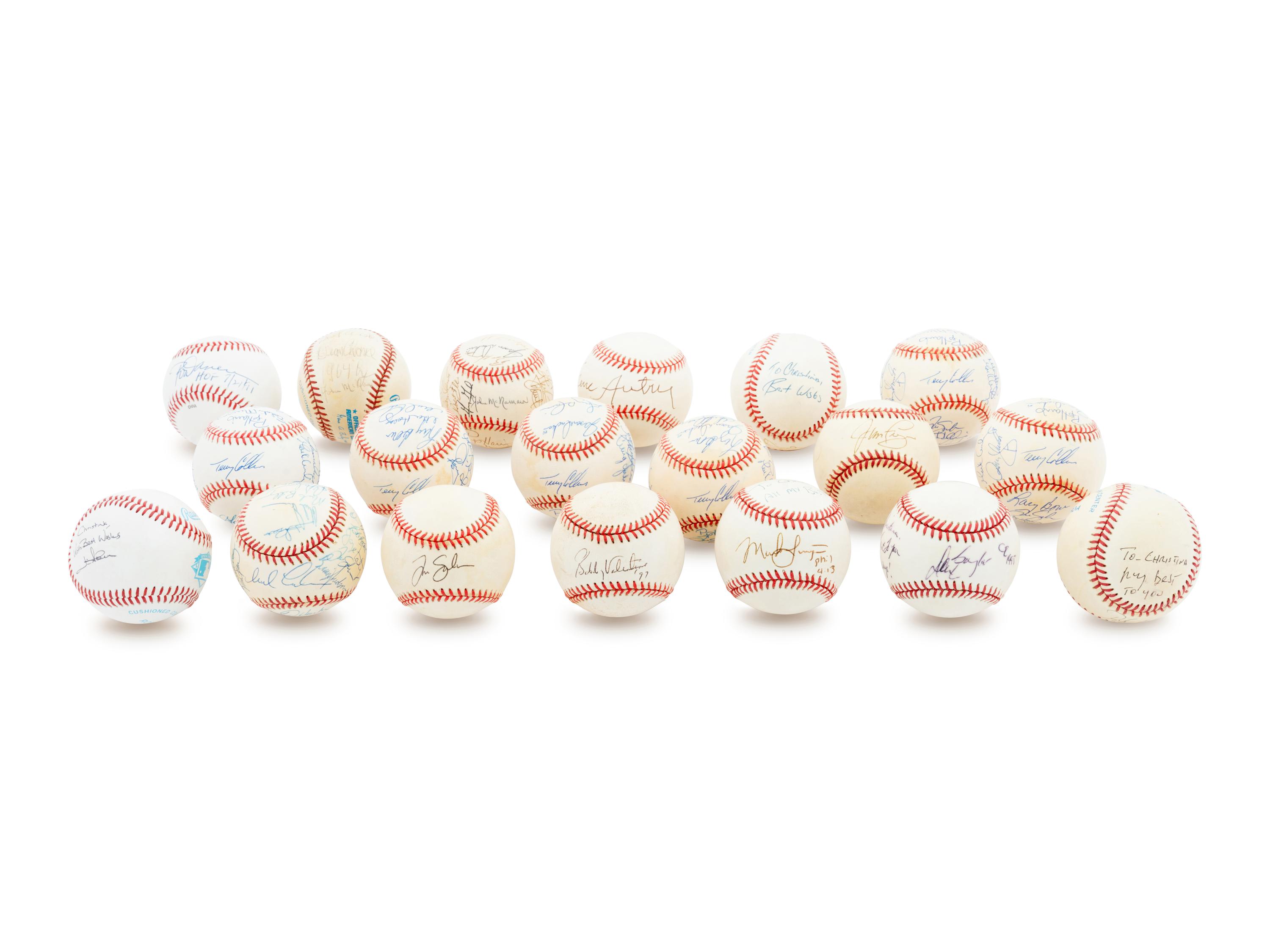 A Group of 19 Los Angeles Angels Signed Baseballs,
