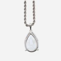 A diamond and platinum solitaire necklace