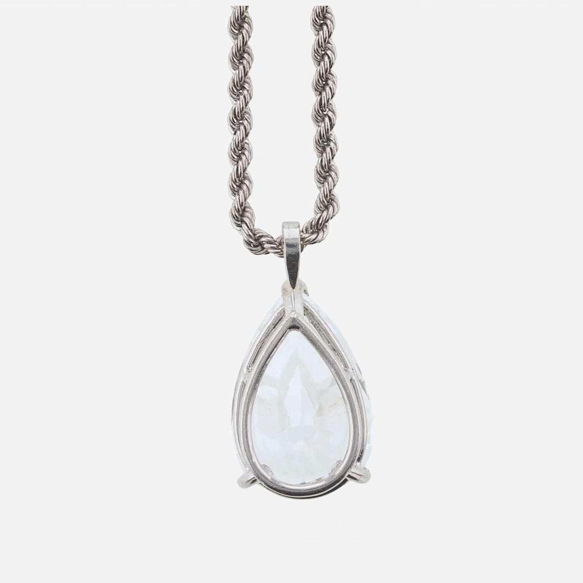 A diamond and platinum solitaire necklace