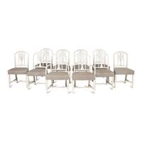 A Set of Ten George III Style White-Painted Dining Chairs