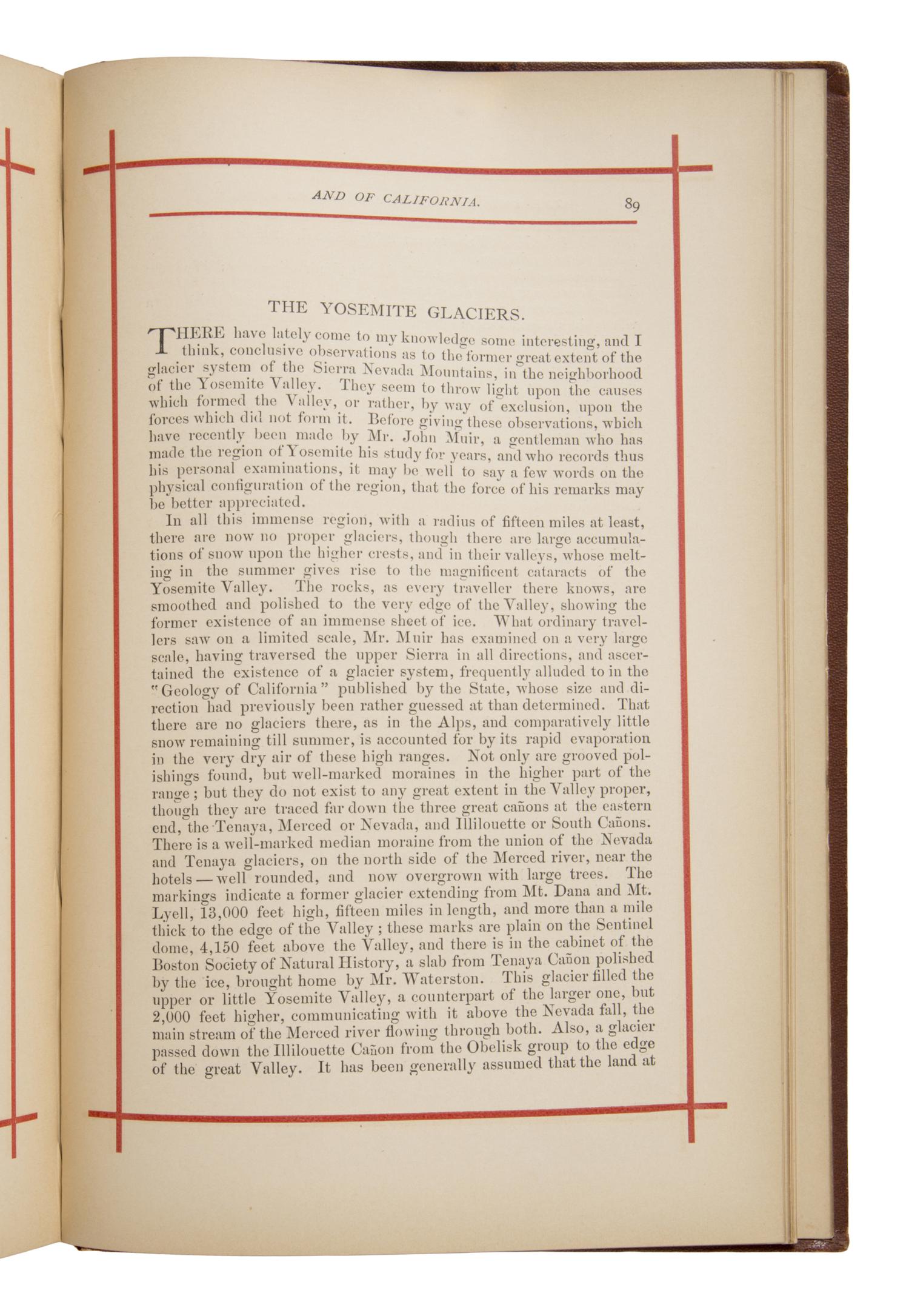 [Muir, John (1838-1914)]. Kneeland, Samuel (1821-1888). The Wonders of the Yosemite Valley, and of California . Boston: Alexander Moore; Lee & Shepard, 1872.