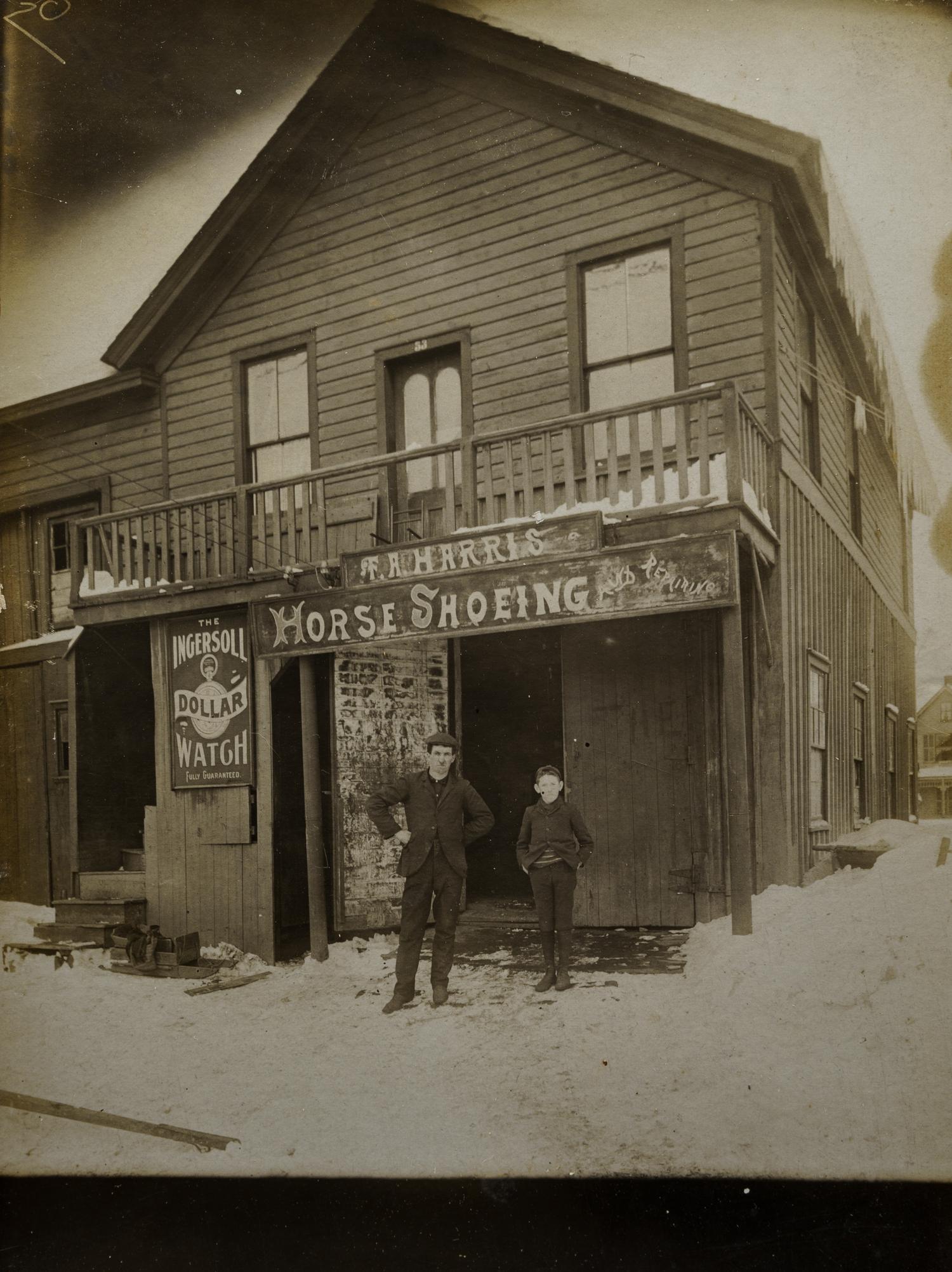 Nine Photographs Depicting Storefronts and Various Interiors