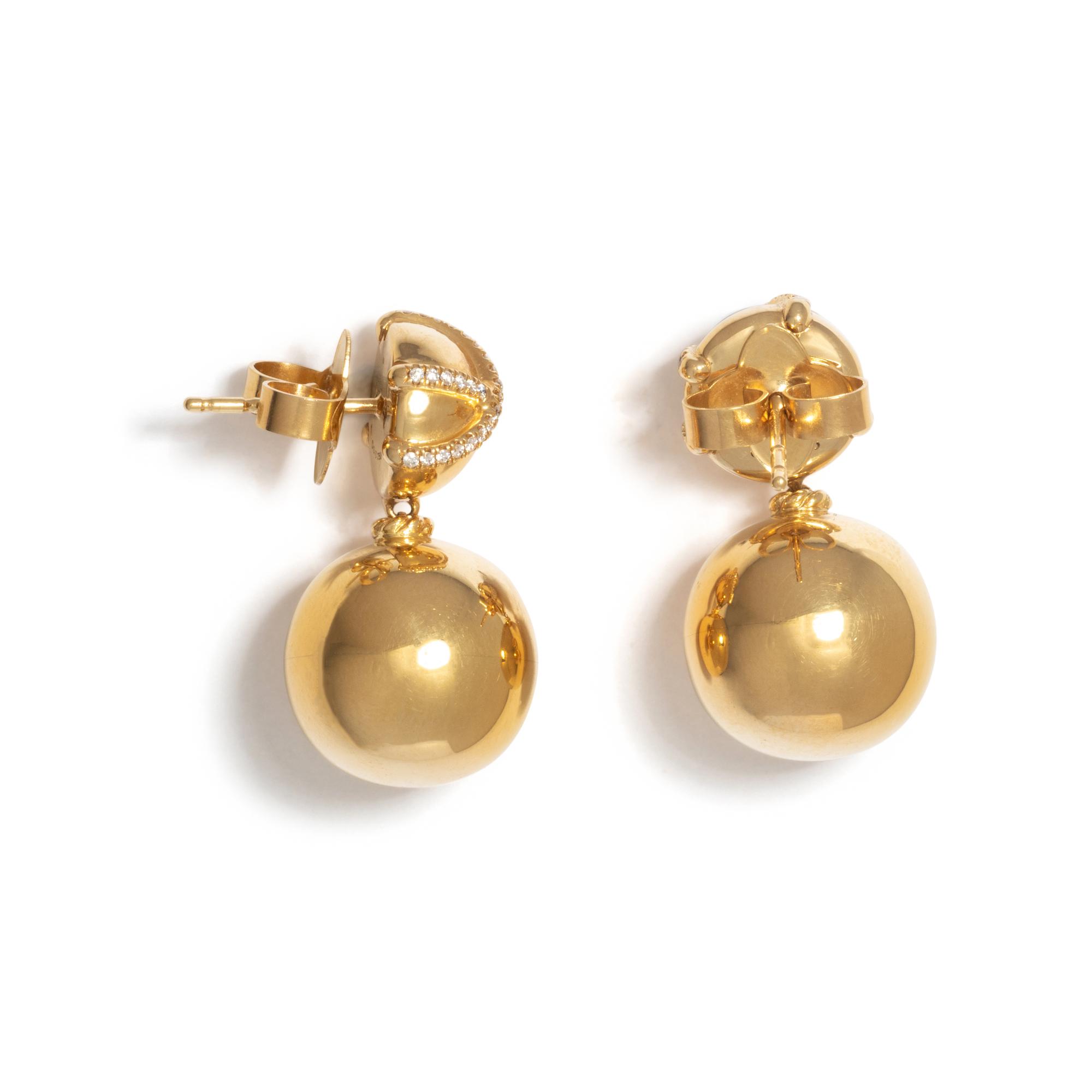 DAVID YURMAN, YELLOW GOLD AND DIAMOND 'SOLARI' EARRINGS