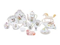 A Group of Herend Figures and Serving Pieces
