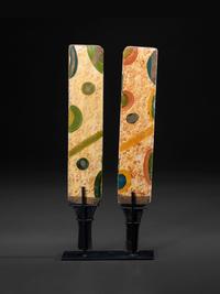 A Pair of Paint Decorated Game Paddles