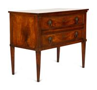 An Italian Walnut Two-Drawer Commode