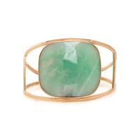 YELLOW GOLD AND JADE CUFF BRACELET