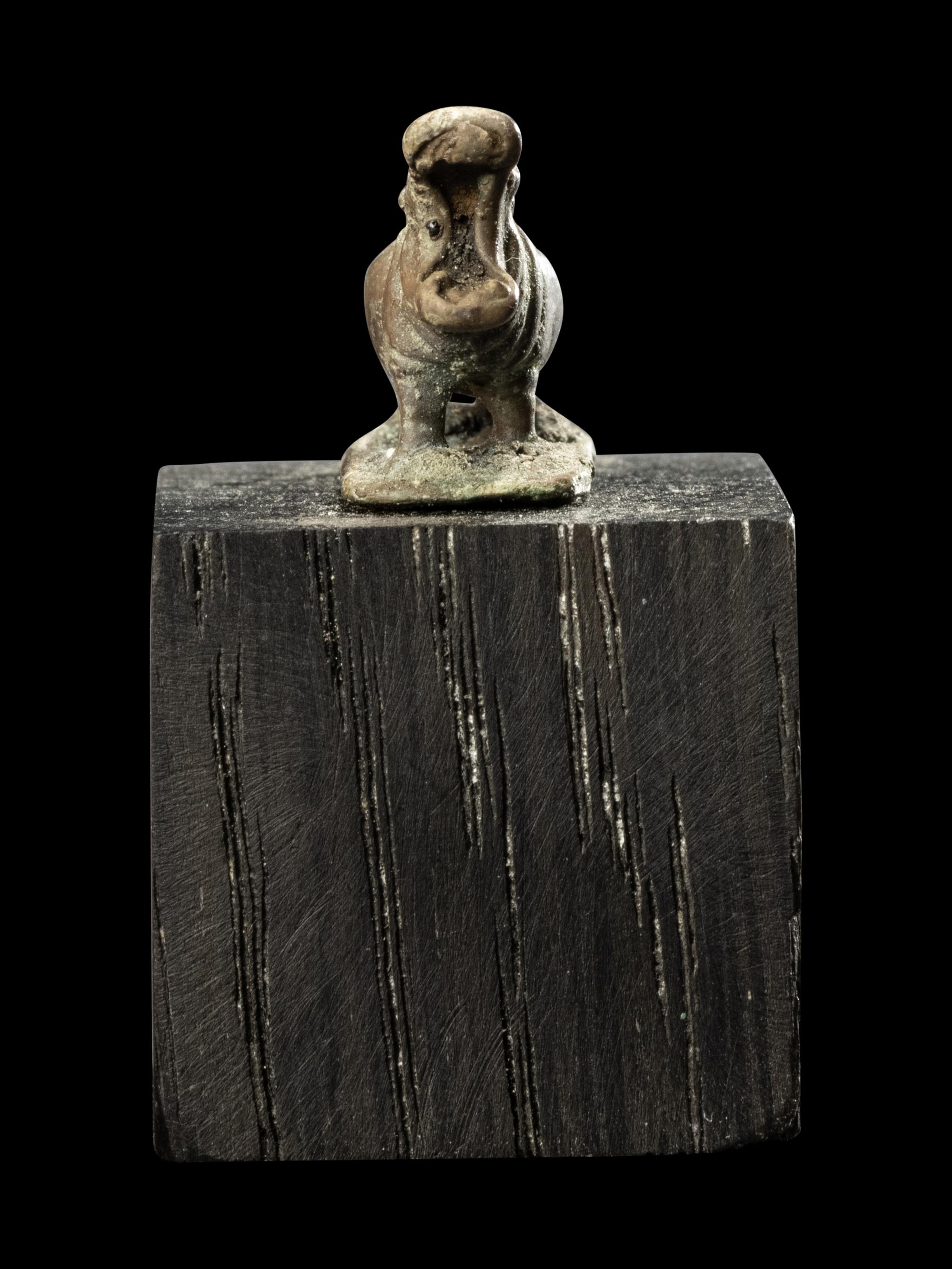 An Egyptian Silver Hippopotamus