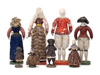 Eight Victorian Shellwork Figures