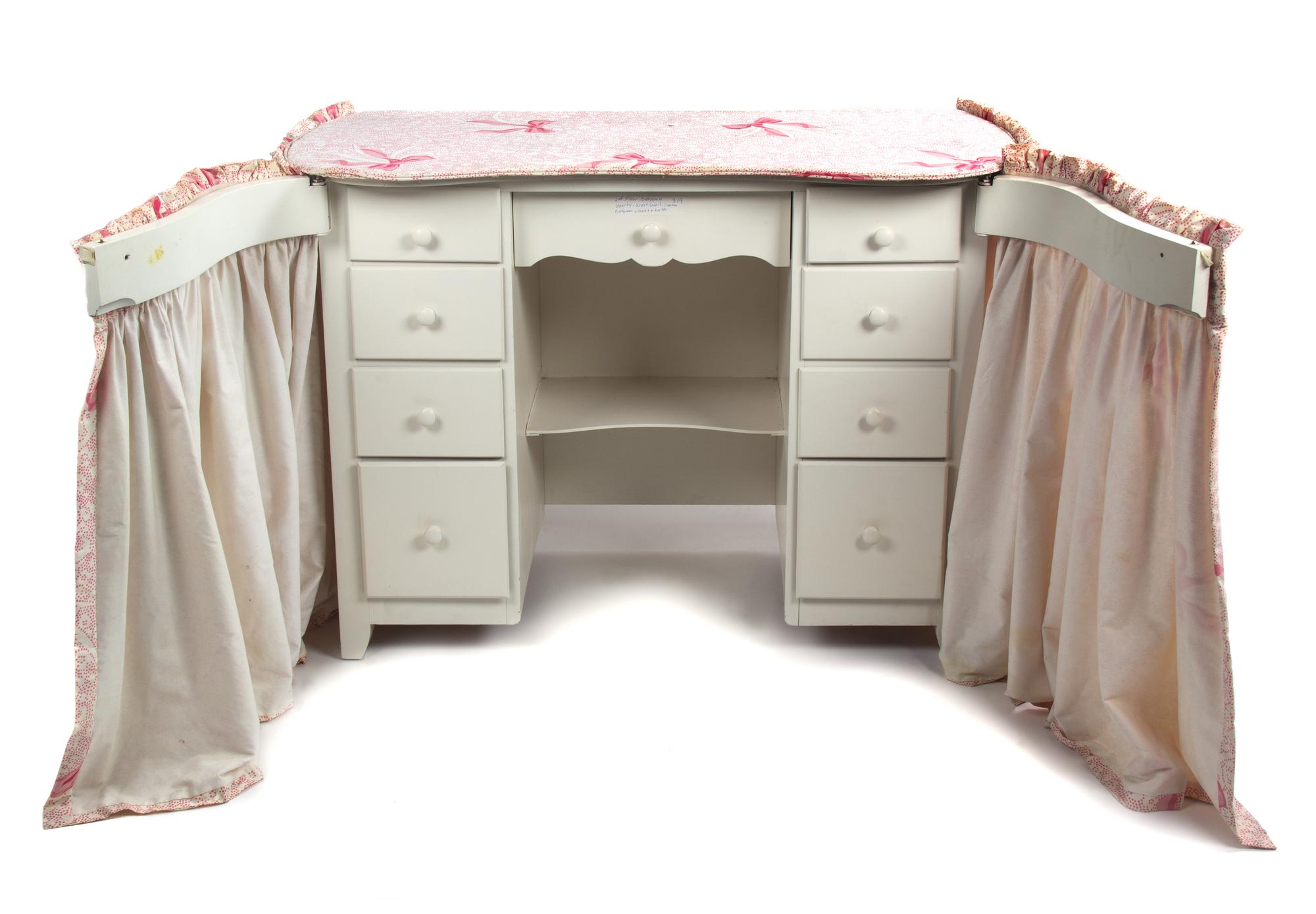 A Group of White Painted Bedroom Furniture Height of dressing table 29 7/8 x width 41 1/4 x depth 20 inches.
