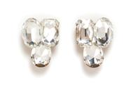 A Pair of Wendy Gell Large Rhinestone Earclips,