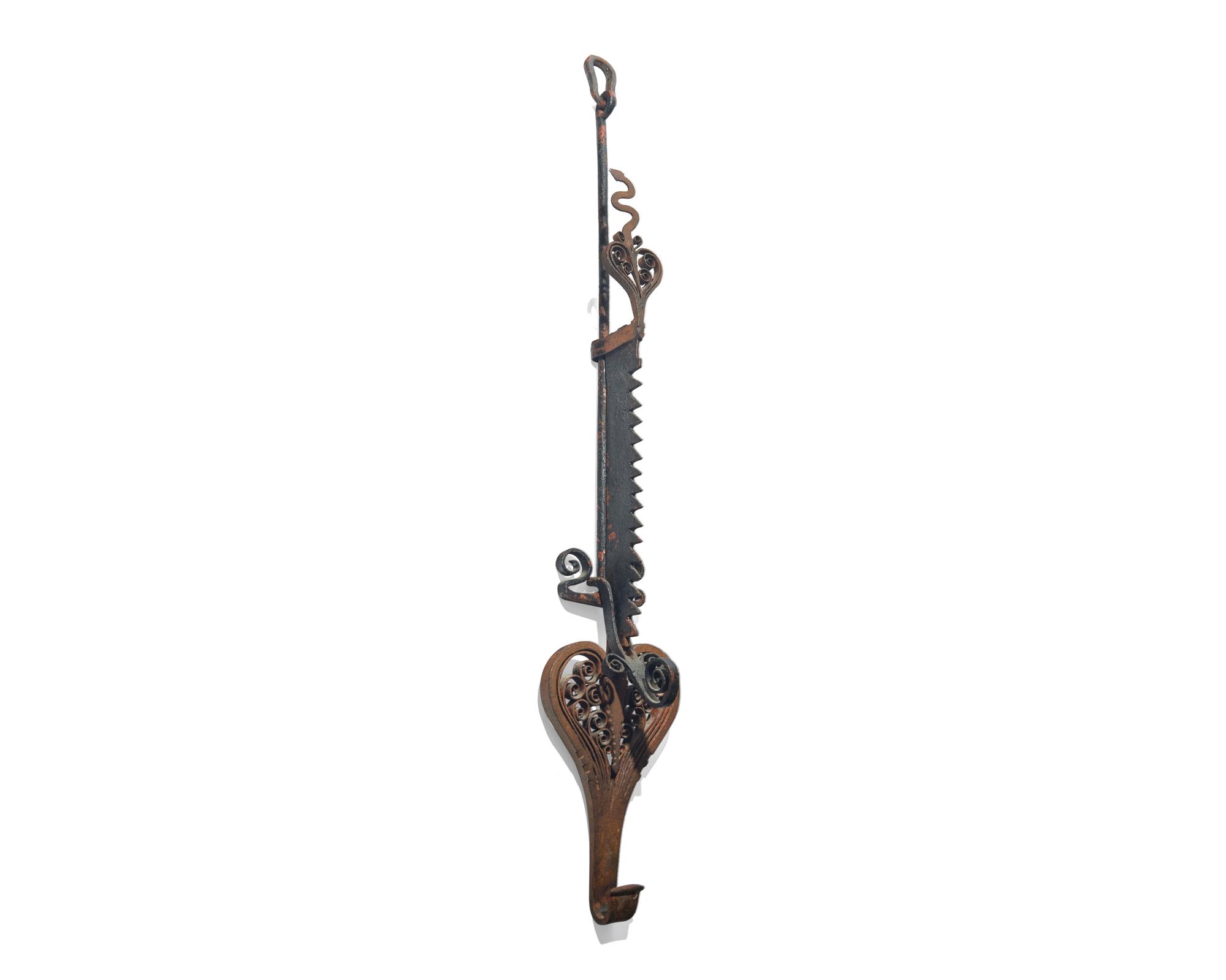 A Wrought Iron Trammel, French or Flemish, 18th Century