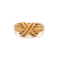 TIFFANY & CO., YELLOW GOLD 'SIGNATURE X' RING