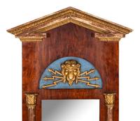 A Swedish Neoclassical Painted and Parcel Gilt Walnut Pier Mirror