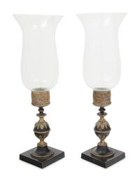A Pair of Continental Metal Candlesticks