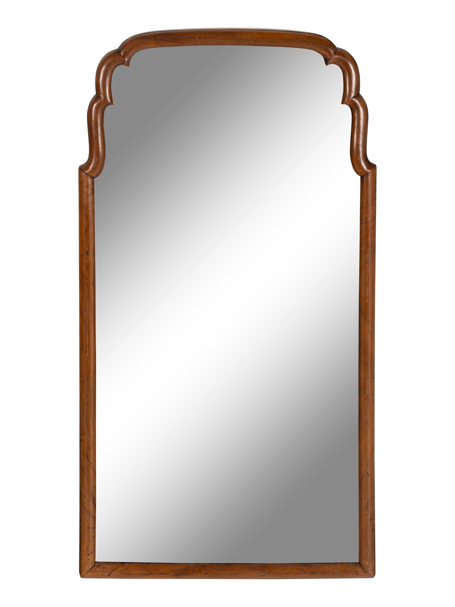 A Queen Anne Style Walnut Mirror