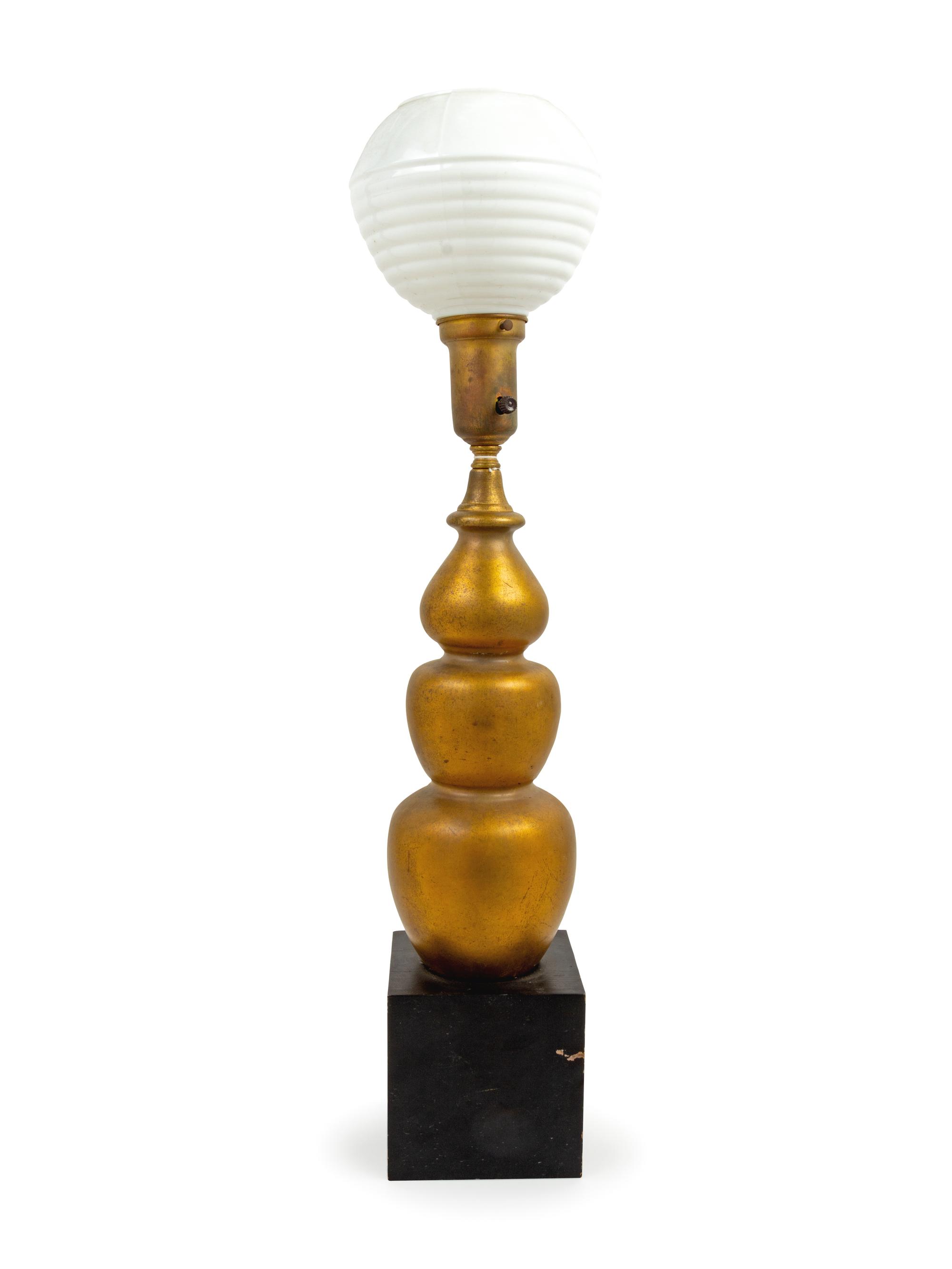 Modernist Mid-20th Century ebonized and gilt decorated…