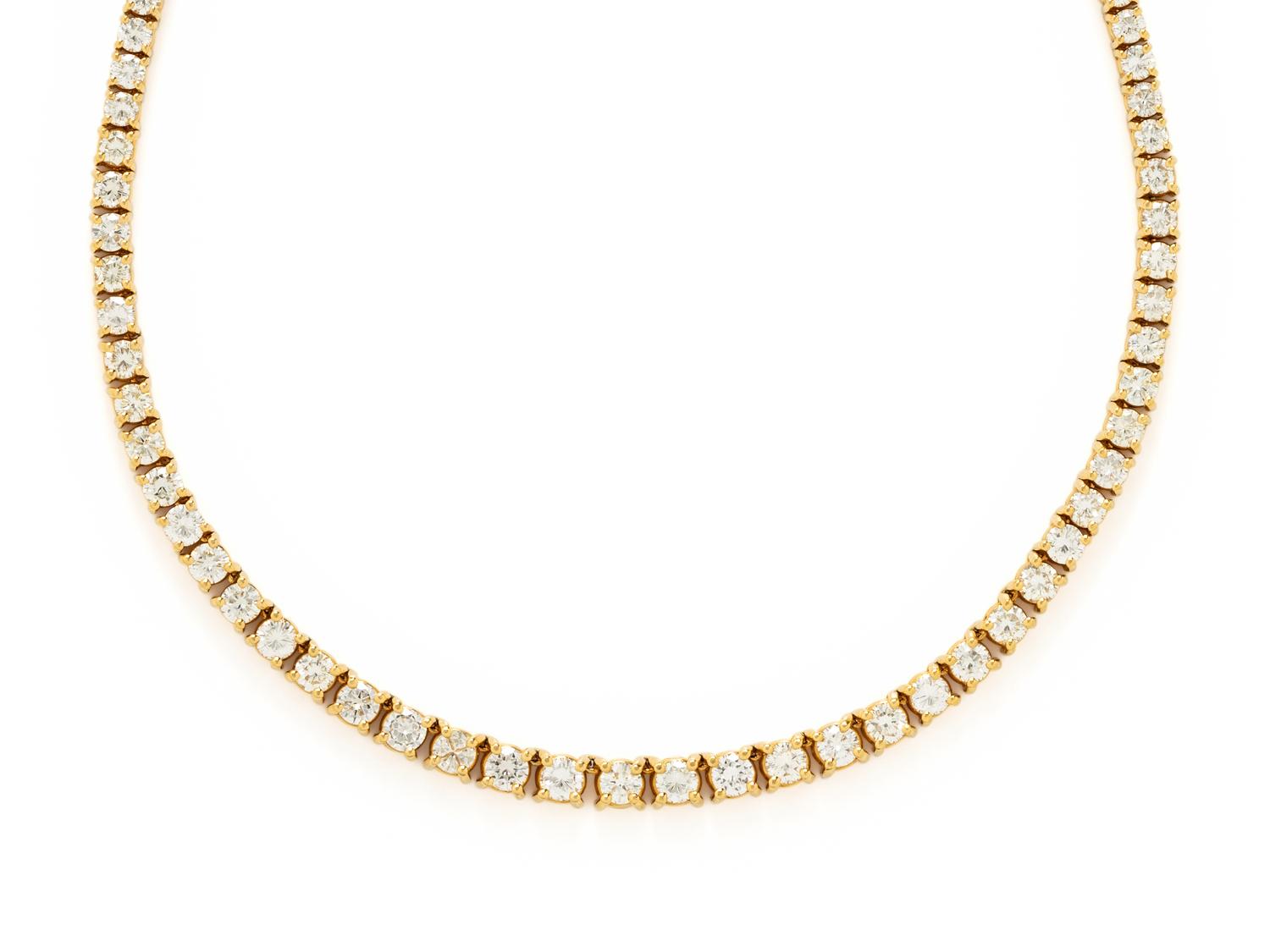 YELLOW GOLD AND DIAMOND RIVIÈRE NECKLACE