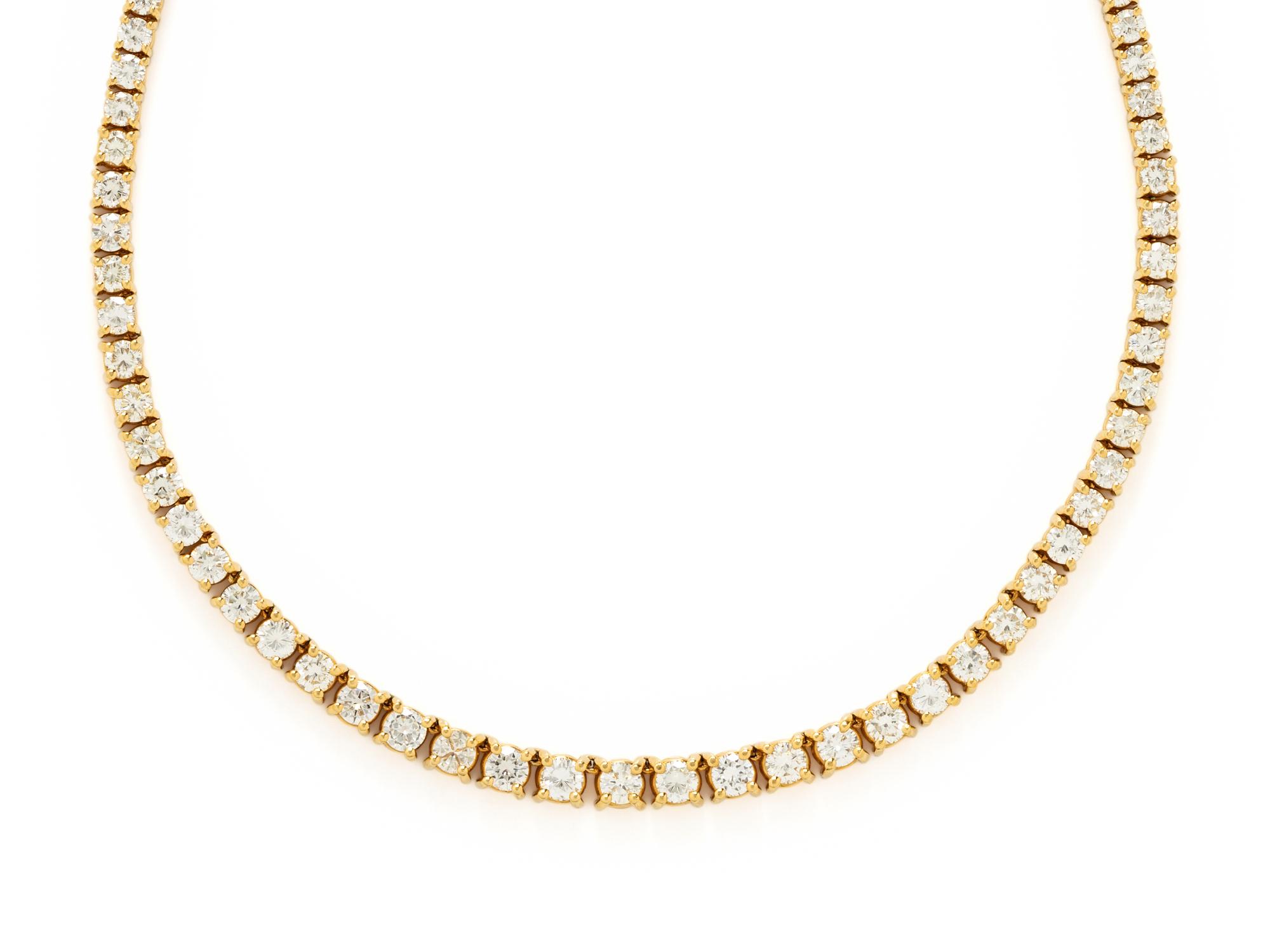 YELLOW GOLD AND DIAMOND RIVIÈRE NECKLACE
