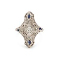 DIAMOND AND SAPPHIRE RING