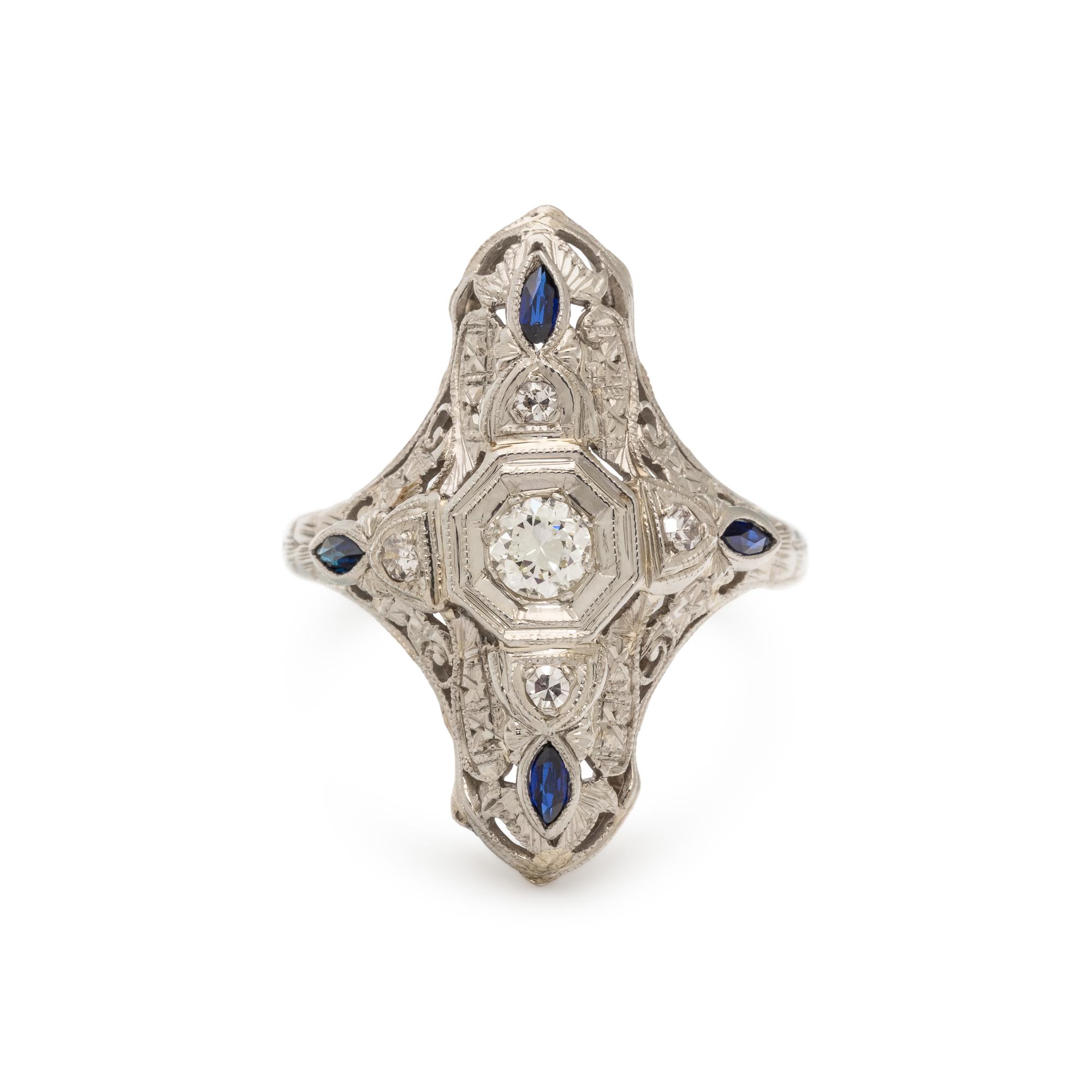 DIAMOND AND SAPPHIRE RING