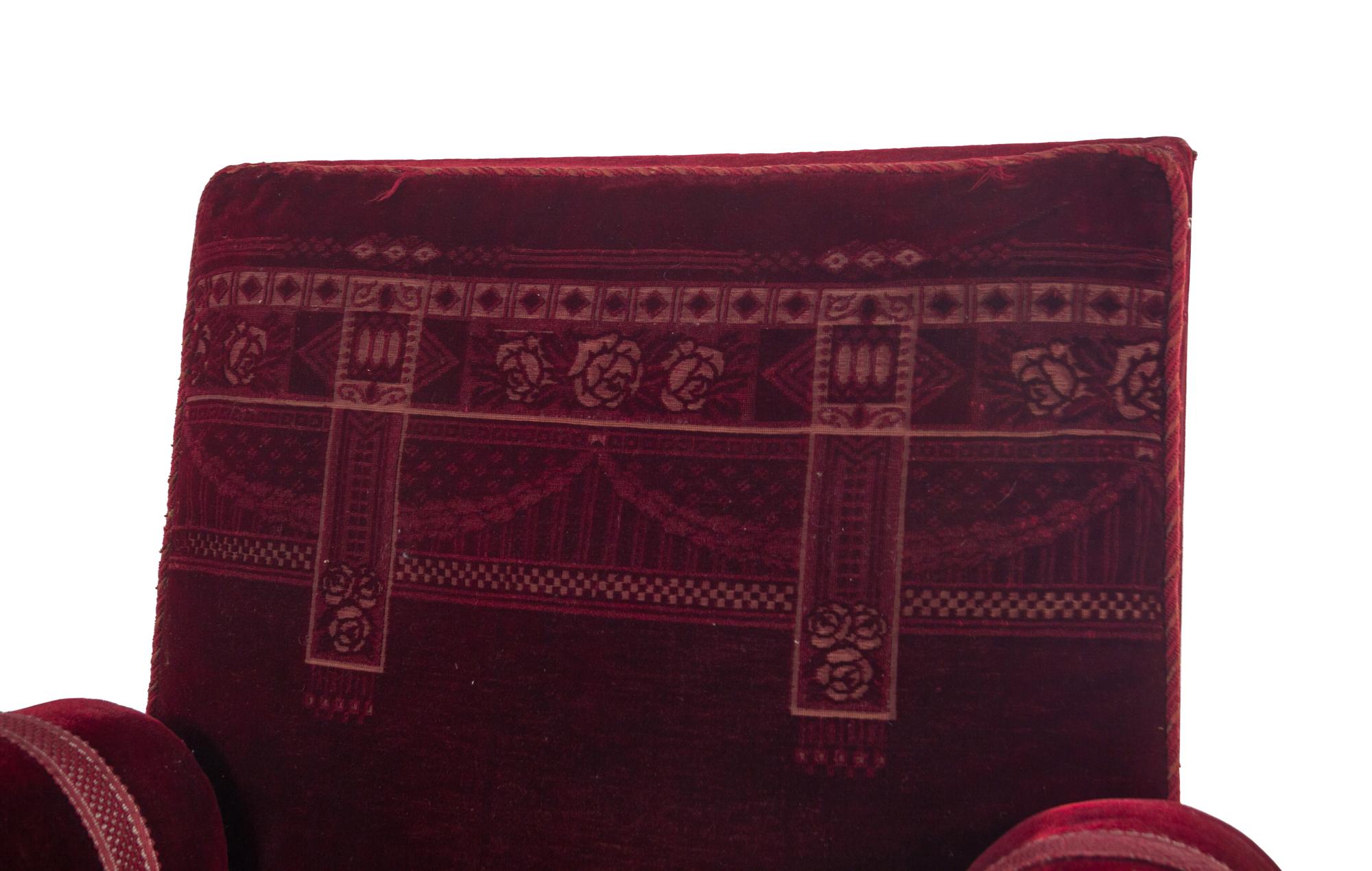A French Cut-Velvet Upholstered Armchair