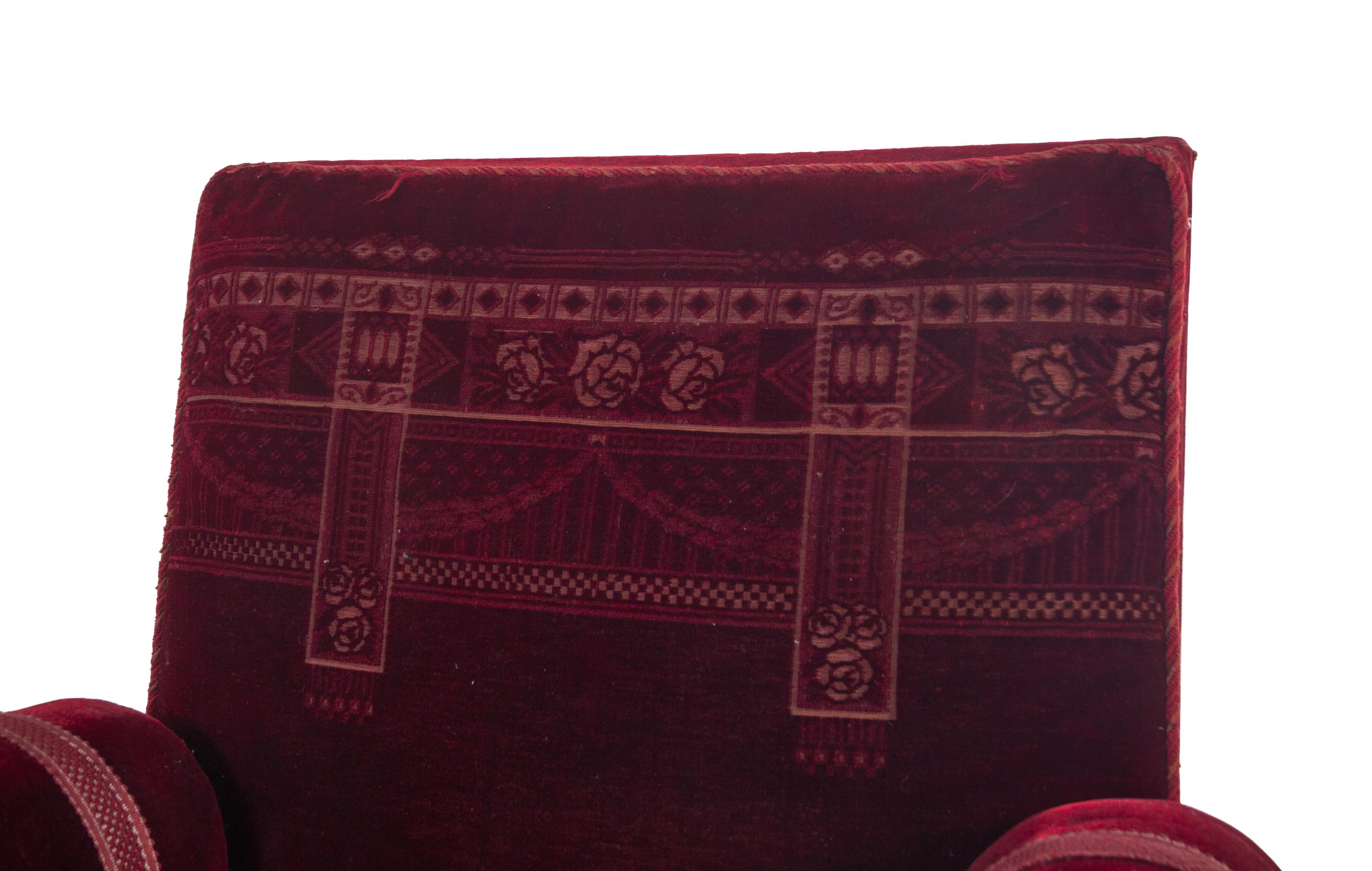 A French Cut-Velvet Upholstered Armchair