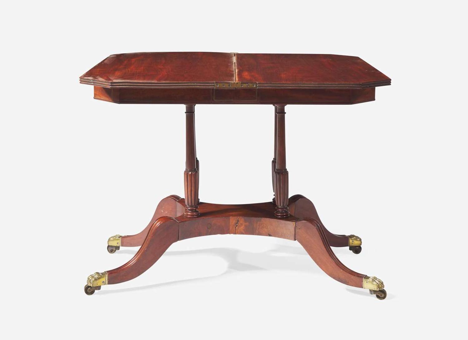 A late Federal mahogany card table, Philadelphia, PA, circa 1815