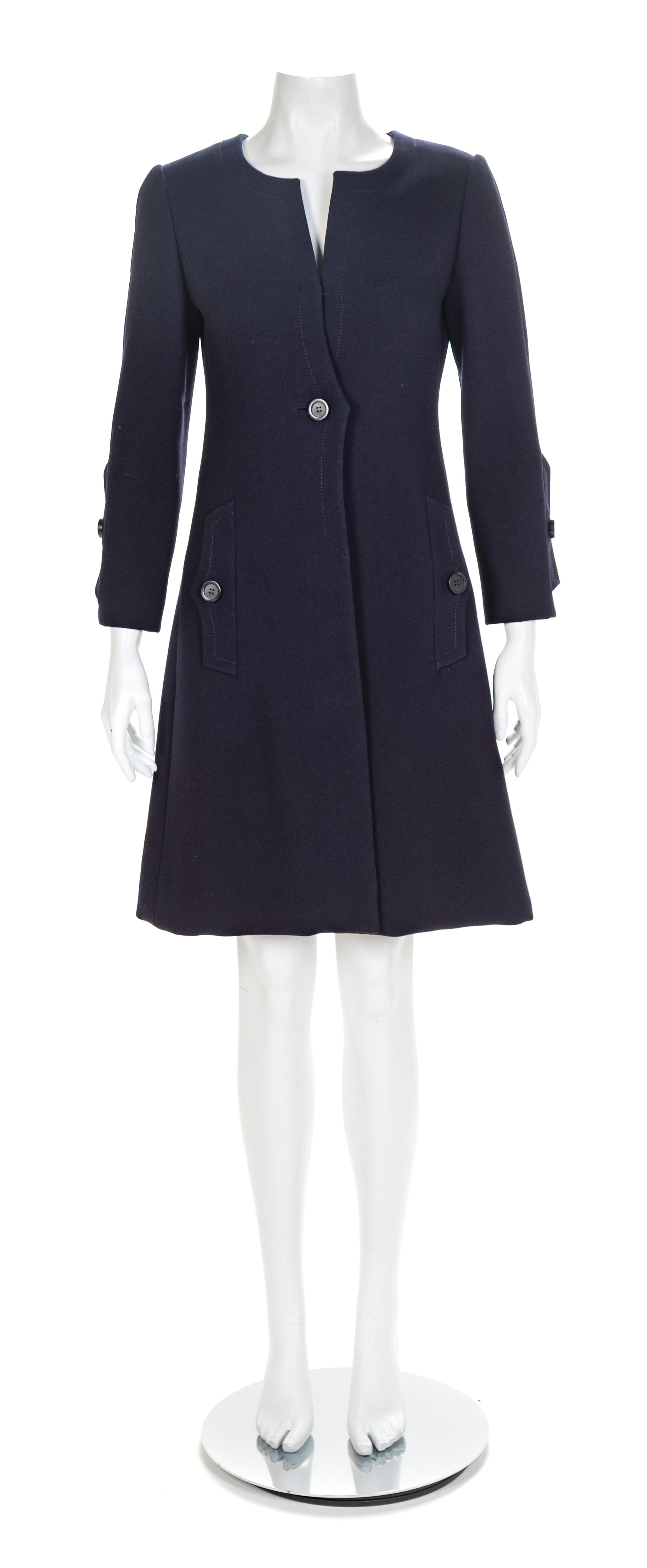 Returned to Owner Galanos Navy Coat Dress, 1960-70s No size label