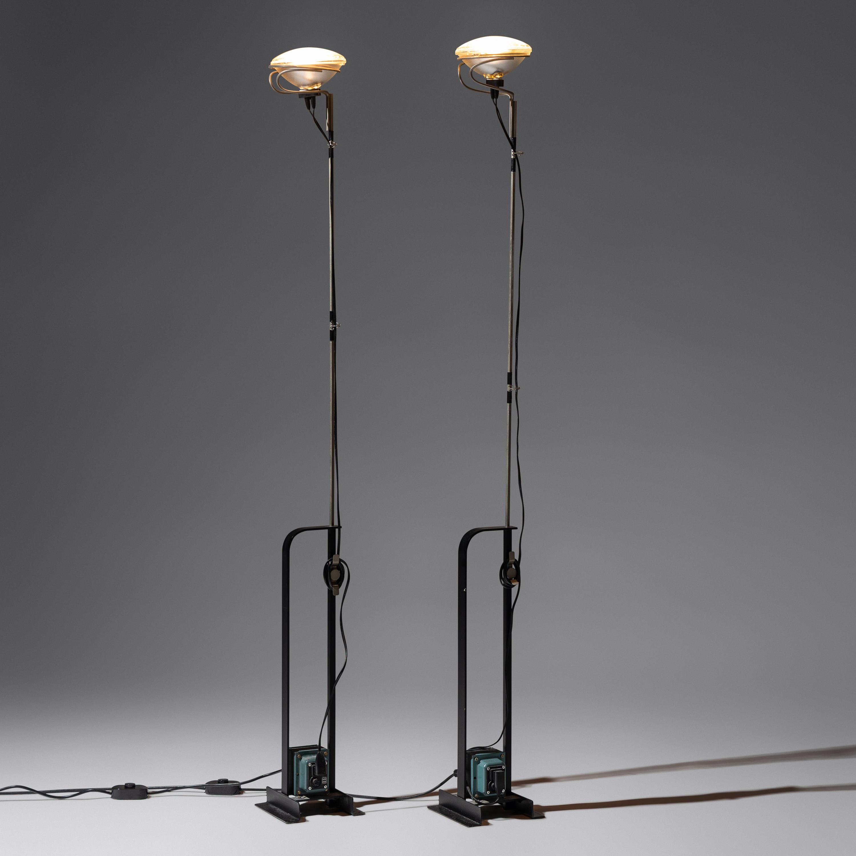 Achille and Pier Giacomo Castiglioni (Italian, 1918–2002 | 1913–1968) — Pair of Toio Floor Lamps, 1962 Flos, Italy