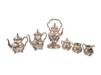 A Poole Silversmiths Silver Six-Piece Tea and Coffee Service