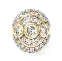 An 18 Karat Yellow Gold and Diamond Ring, 12.10 dwts.