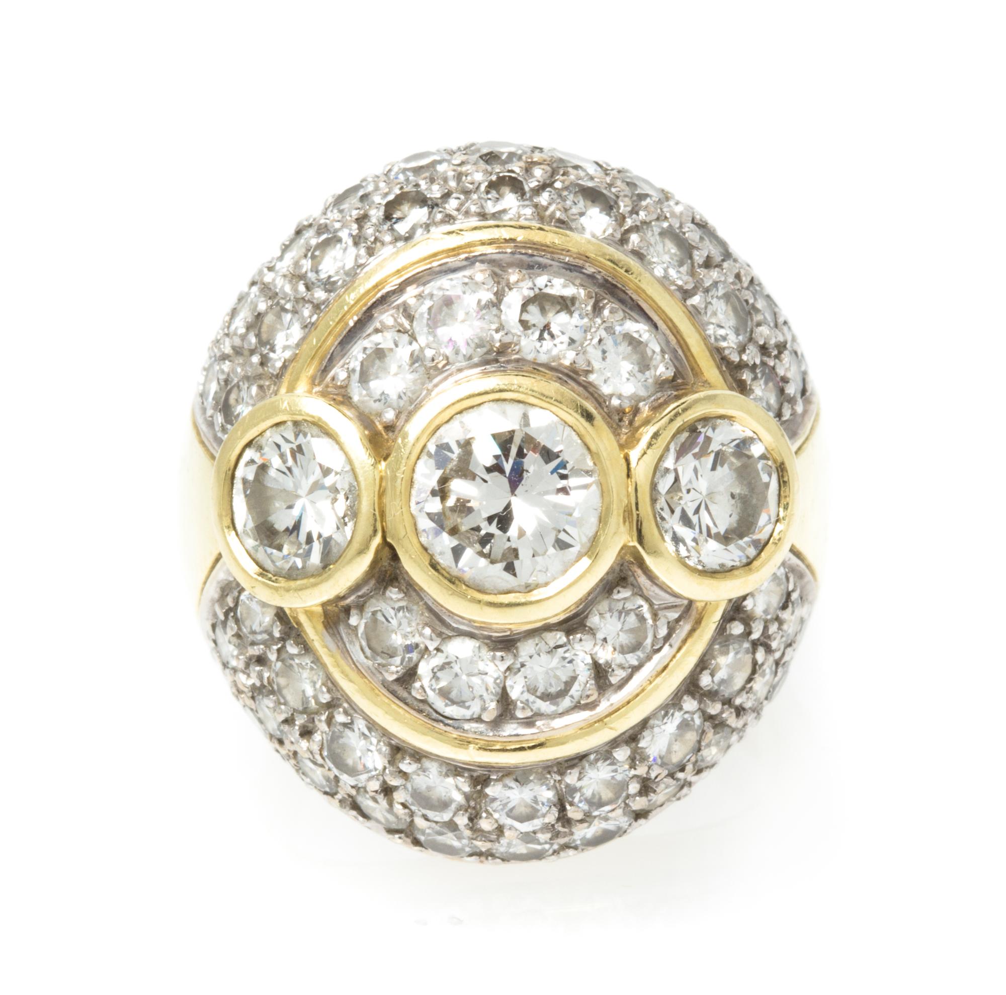 An 18 Karat Yellow Gold and Diamond Ring, 12.10 dwts.