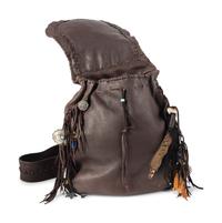 Southwestern-Style Brown Leather Satchel Backpack