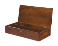 A Late Federal Inlaid Mahogany and Decoupaged Cigar Box