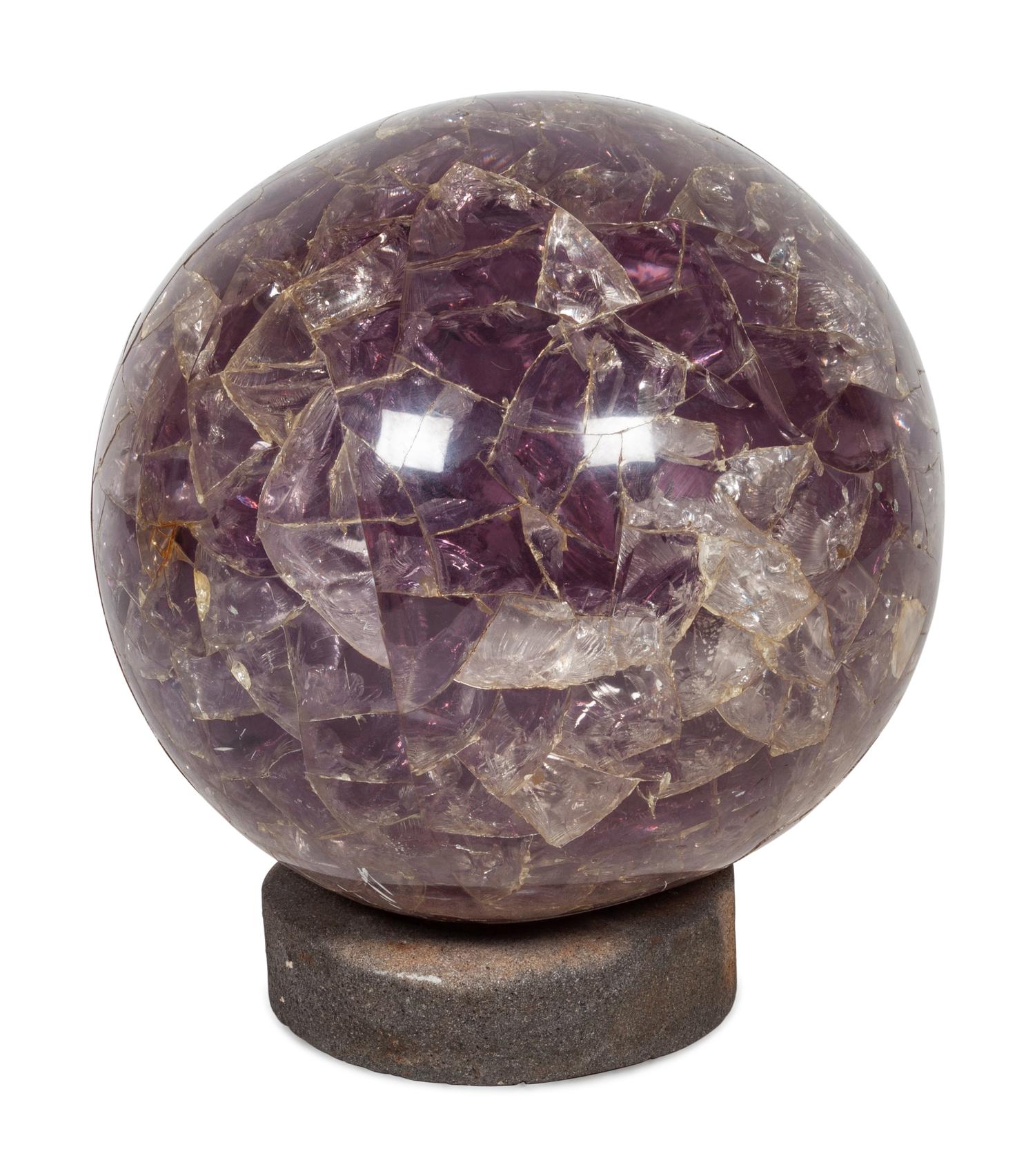 A Large Spherical Amethyst Table Ornament