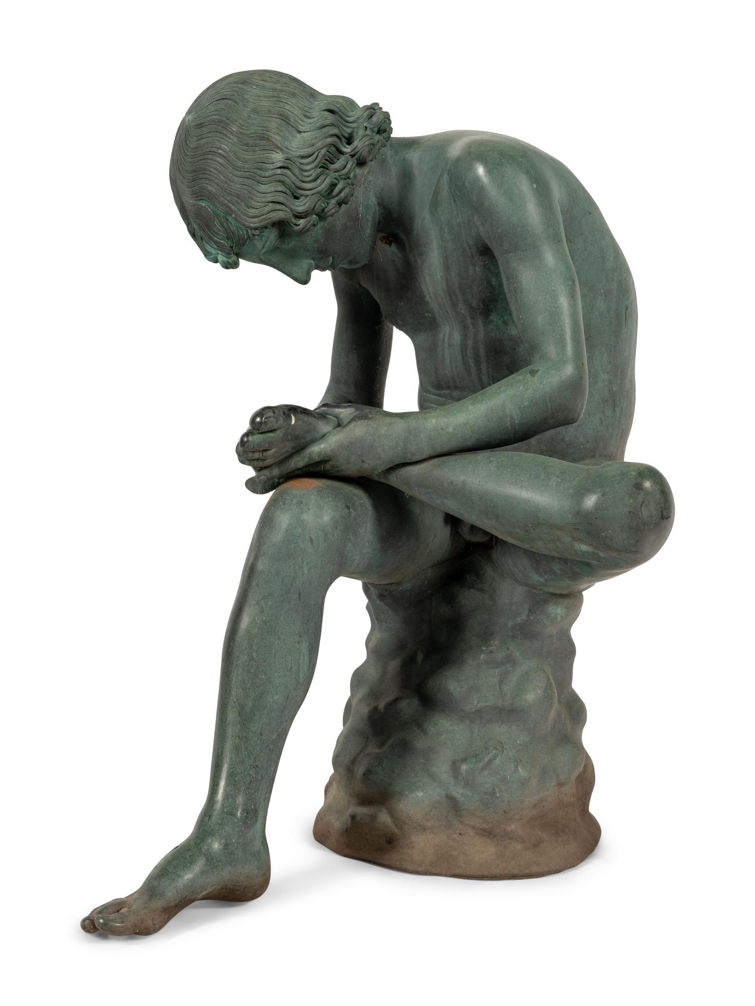 A Patinated Bronze Figure of the Spinario