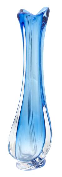 A Val Saint Lambert Colored Glass Vase Height 16 1/8 inches. — 20TH CENTURY